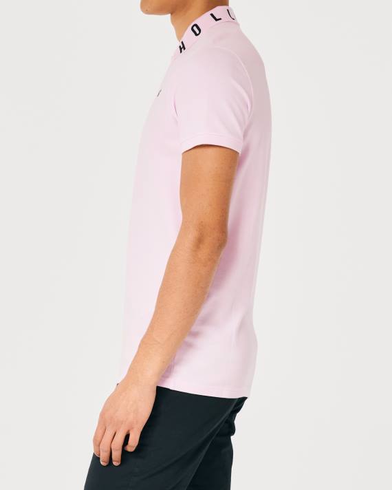 Hollister Mænd logo krave polo 2H8Z859 toppe lyserød