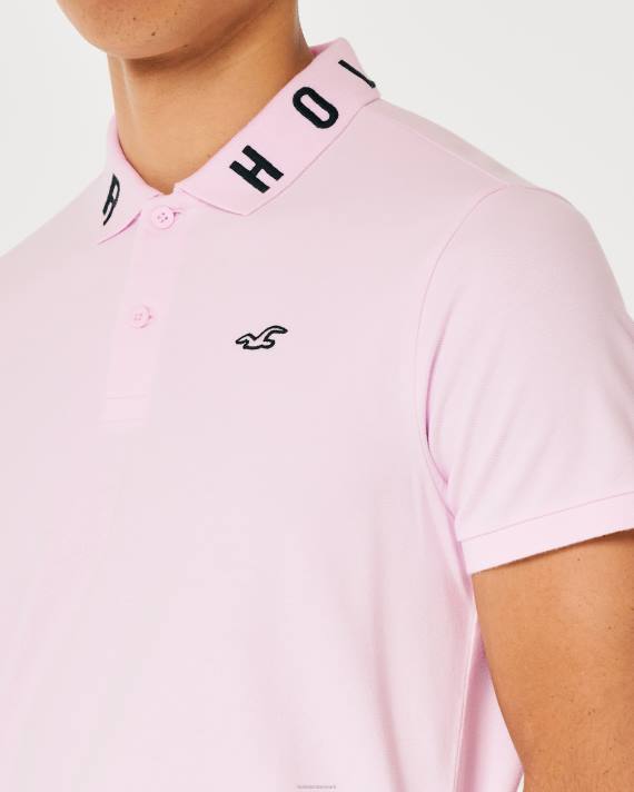 Hollister Mænd logo krave polo 2H8Z859 toppe lyserød