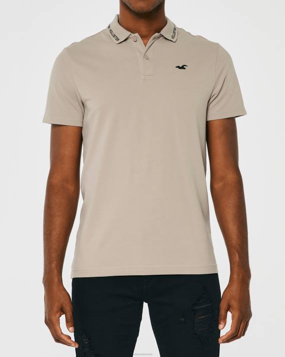 Hollister Mænd polo med logospids 2H8Z1072 toppe tan