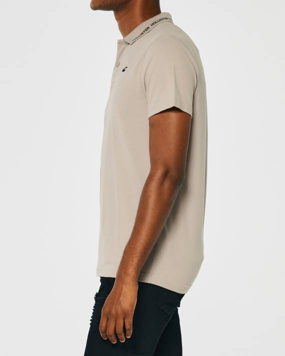 Hollister Mænd polo med logospids 2H8Z1072 toppe tan