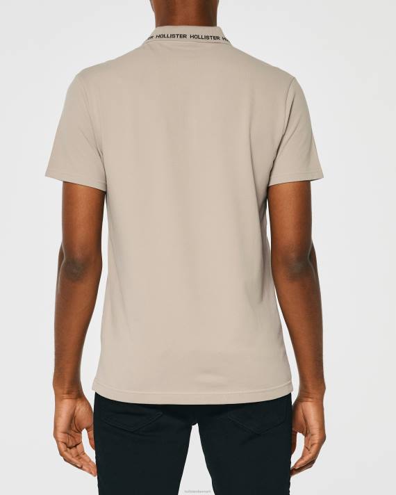 Hollister Mænd polo med logospids 2H8Z1072 toppe tan