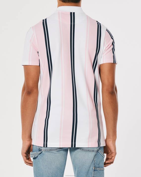 Hollister Mænd stribet logo ikon polo 2H8Z903 toppe koral stribe