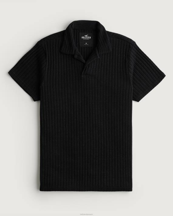 Hollister Mænd strik johnny krave polo 2H8Z911 toppe sort