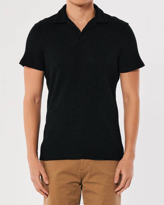 Hollister Mænd strik johnny krave polo 2H8Z911 toppe sort