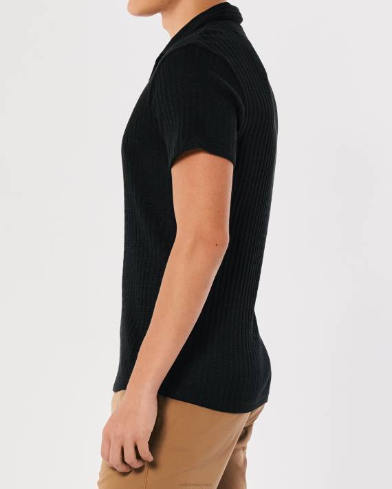 Hollister Mænd strik johnny krave polo 2H8Z911 toppe sort