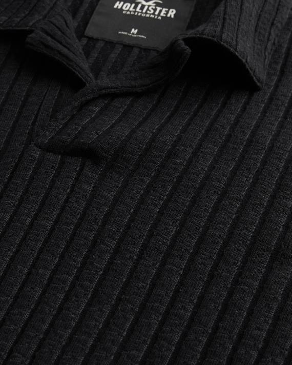 Hollister Mænd strik johnny krave polo 2H8Z911 toppe sort