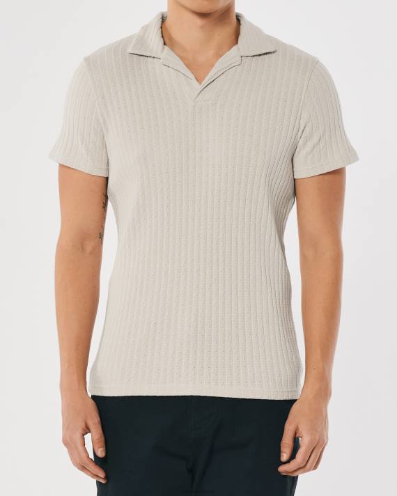 Hollister Mænd strik johnny krave polo 2H8Z953 toppe tan