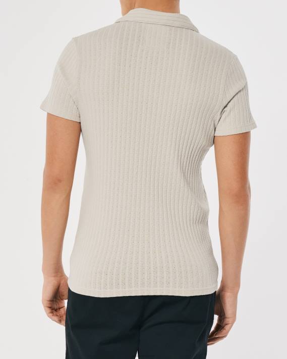 Hollister Mænd strik johnny krave polo 2H8Z953 toppe tan