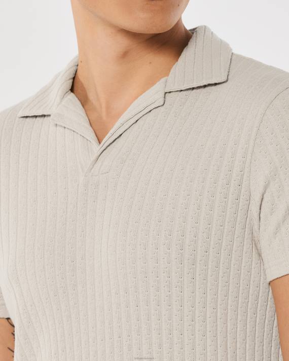 Hollister Mænd strik johnny krave polo 2H8Z953 toppe tan