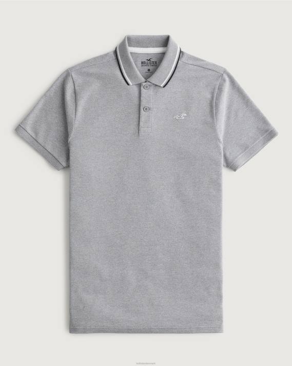 Hollister Mænd tippet krave ikon polo 2H8Z991 toppe gråmeleret