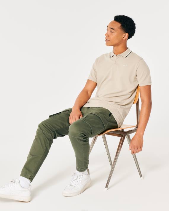 Hollister Mænd tippet krave ikon polo 2H8Z991 toppe gråmeleret