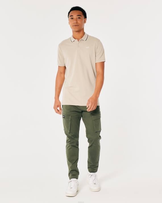Hollister Mænd tippet krave ikon polo 2H8Z991 toppe gråmeleret