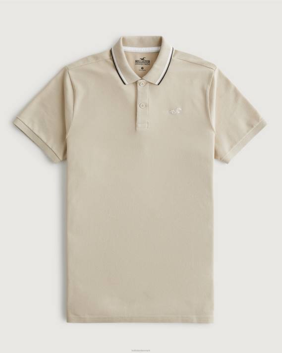 Hollister Mænd tippet krave ikon polo 2H8Z991 toppe gråmeleret