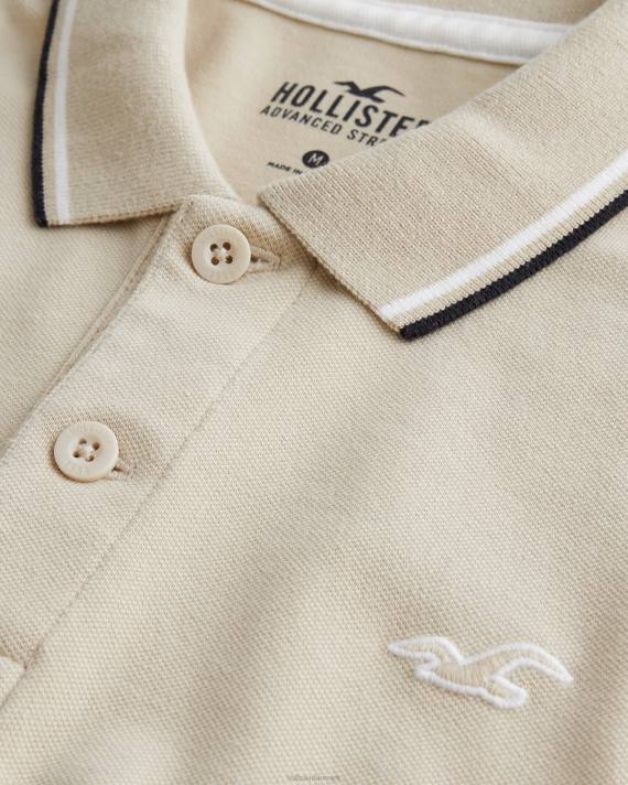 Hollister Mænd tippet krave ikon polo 2H8Z991 toppe gråmeleret
