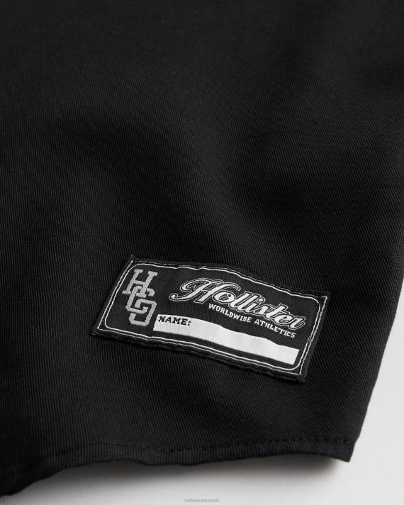 Hollister Mænd afslappet grafisk baseballtrøje 2H8Z938 toppe sort