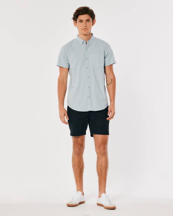 Hollister Mænd kortærmet oxford skjorte 2H8Z987 toppe lyseblå