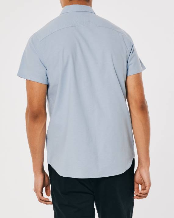 Hollister Mænd kortærmet oxford skjorte 2H8Z987 toppe lyseblå