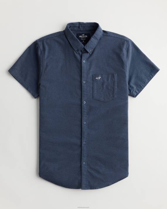 Hollister Mænd kortærmet skjorte med logoikon 2H8Z923 toppe flåde