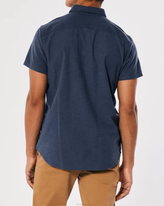 Hollister Mænd kortærmet skjorte med logoikon 2H8Z923 toppe flåde