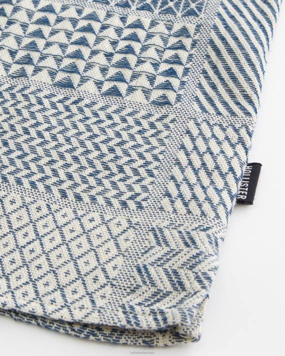 Hollister Mænd kortærmet skjorte med strukturmønster 2H8Z830 toppe med blåt mønster