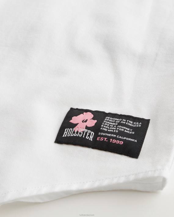Hollister Mænd afslappet cherry blossom logo grafisk baseball skjorte 2H8Z1080 toppe hvid
