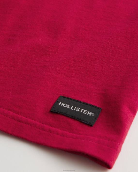 Hollister Mænd afslappet pocket crew t-shirt 2H8Z1048 toppe rød