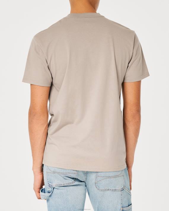 Hollister Mænd afslappet pocket crew t-shirt 2H8Z873 toppe lysebrun