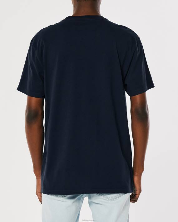Hollister Mænd afslappet pocket crew t-shirt 2H8Z899 toppe flåde
