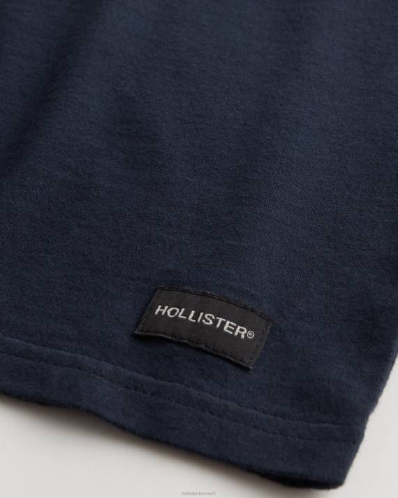 Hollister Mænd afslappet pocket crew t-shirt 2H8Z899 toppe flåde
