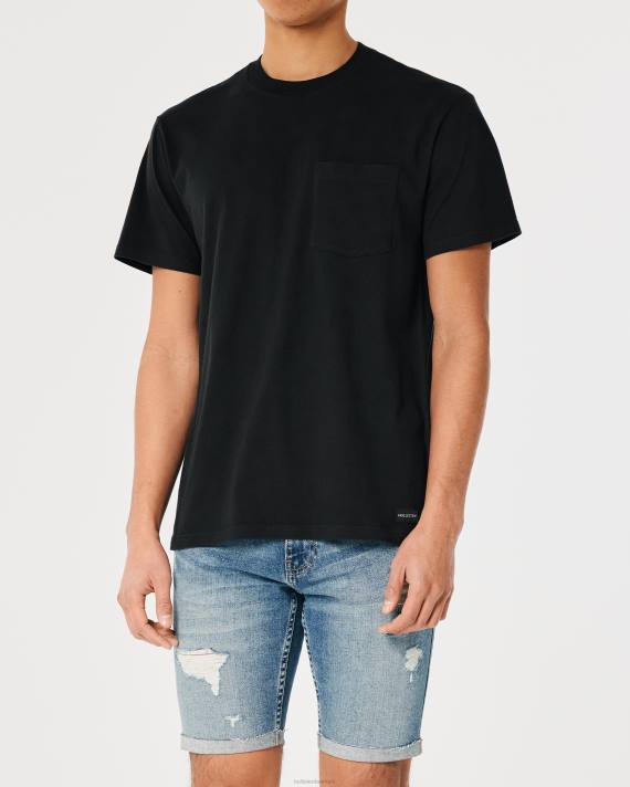 Hollister Mænd afslappet pocket crew t-shirt 2H8Z914 toppe sort