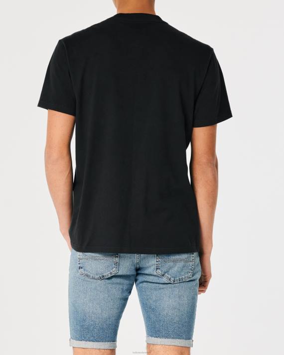 Hollister Mænd afslappet pocket crew t-shirt 2H8Z914 toppe sort