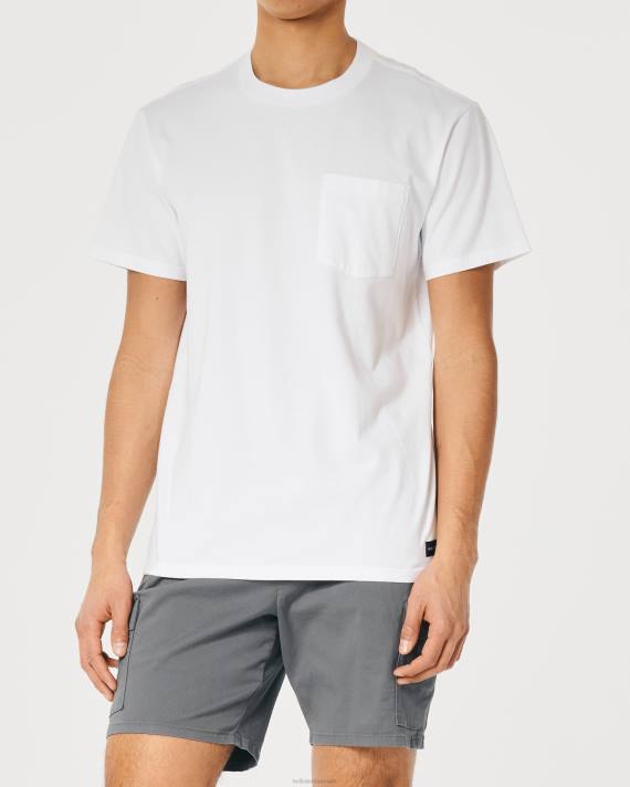 Hollister Mænd afslappet pocket crew t-shirt 2H8Z932 toppe hvid