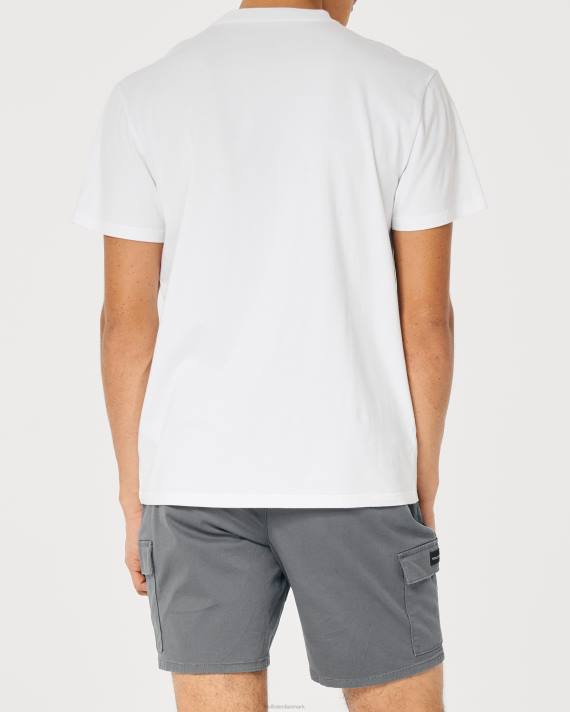 Hollister Mænd afslappet pocket crew t-shirt 2H8Z932 toppe hvid