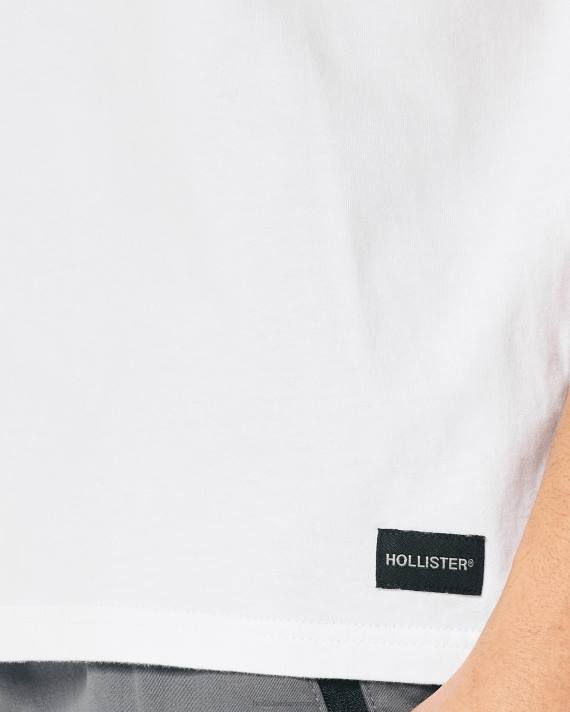 Hollister Mænd afslappet pocket crew t-shirt 2H8Z932 toppe hvid