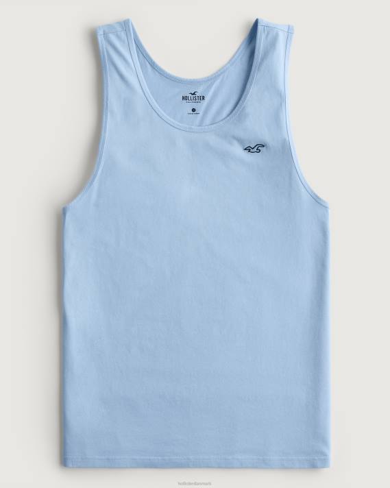 Hollister Mænd bomuldslogo ikon tank 2H8Z837 toppe lyseblå