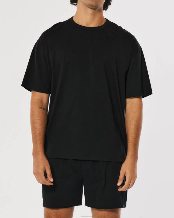 Hollister Mænd gilly hicks active essentials oversized crew t-shirt 2H8Z1082 toppe sort