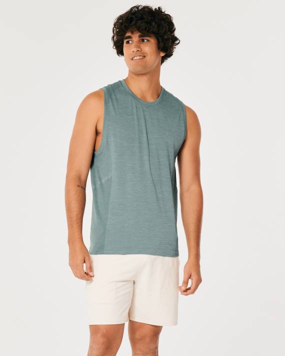 Hollister Mænd gilly hicks aktiv sømløs aktiv tank 2H8Z940 toppe mørk gråmeleret