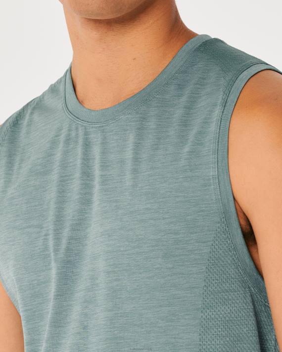 Hollister Mænd gilly hicks aktiv sømløs aktiv tank 2H8Z940 toppe mørk gråmeleret