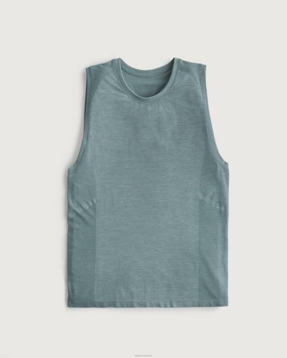 Hollister Mænd gilly hicks aktiv sømløs aktiv tank 2H8Z940 toppe mørk gråmeleret