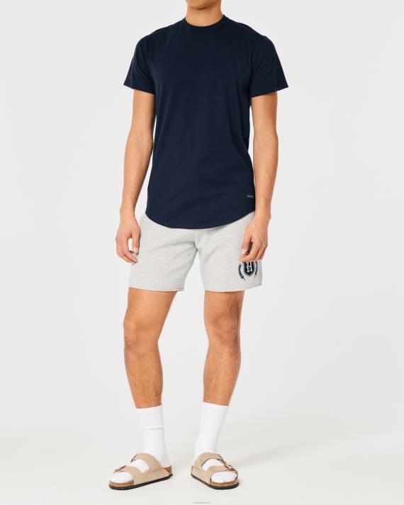 Hollister Mænd langline bomulds t-shirt 2H8Z857 toppe flåde