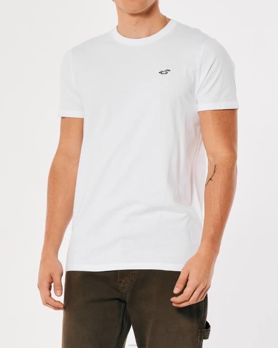 Hollister Mænd logo ikon besætning t-shirt 2H8Z797 toppe hvid