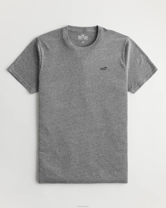 Hollister Mænd logo ikon besætning t-shirt 2H8Z798 toppe gråmeleret