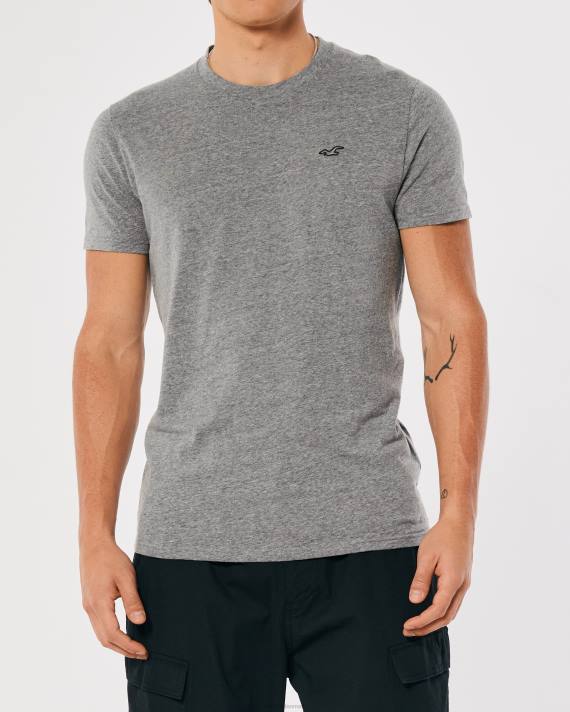 Hollister Mænd logo ikon besætning t-shirt 2H8Z798 toppe gråmeleret