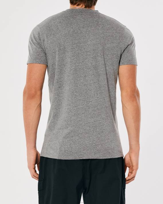 Hollister Mænd logo ikon besætning t-shirt 2H8Z798 toppe gråmeleret