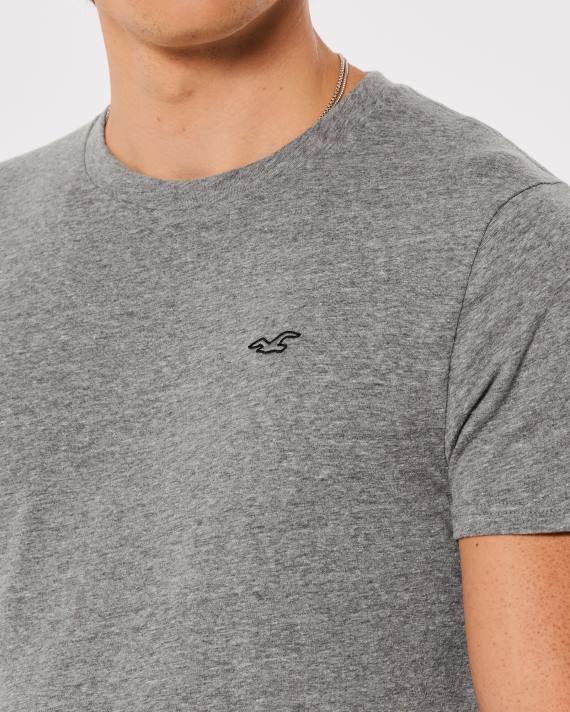 Hollister Mænd logo ikon besætning t-shirt 2H8Z798 toppe gråmeleret