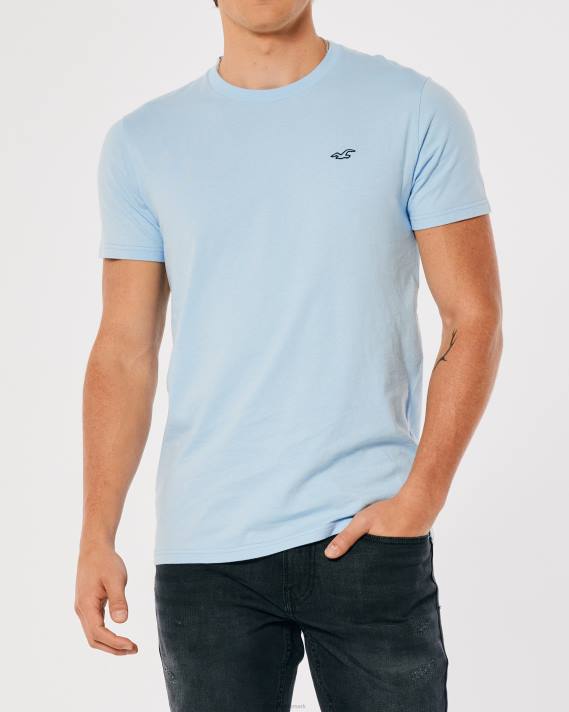 Hollister Mænd logo ikon besætning t-shirt 2H8Z799 toppe lyseblå
