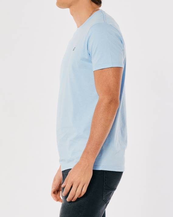 Hollister Mænd logo ikon besætning t-shirt 2H8Z799 toppe lyseblå