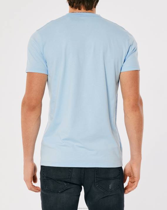Hollister Mænd logo ikon besætning t-shirt 2H8Z799 toppe lyseblå