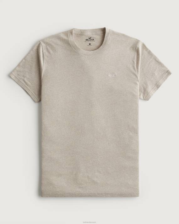 Hollister Mænd logo ikon besætning t-shirt 2H8Z805 toppe lyngbrun