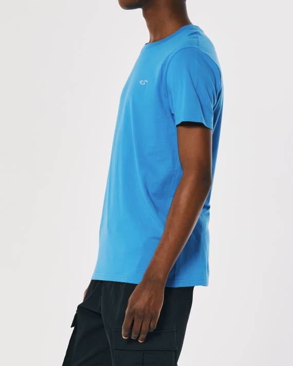 Hollister Mænd logo ikon besætning t-shirt 2H8Z806 toppe blå